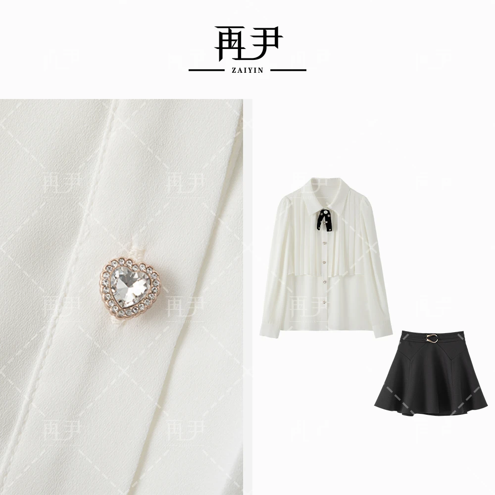 【茉白】百搭简约设计师气质休闲半裙白色时尚裙GY53072283-1