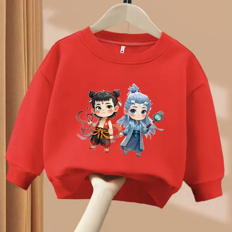 哪吒魔童闹海儿童卫衣国潮动漫男童2025春秋新款休闲宽松上衣童装