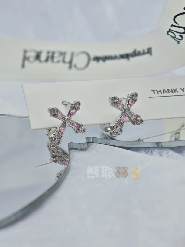 钛钢耳饰 精致十字耳圈设计感百搭复古耳饰简约气质女耳钉个性