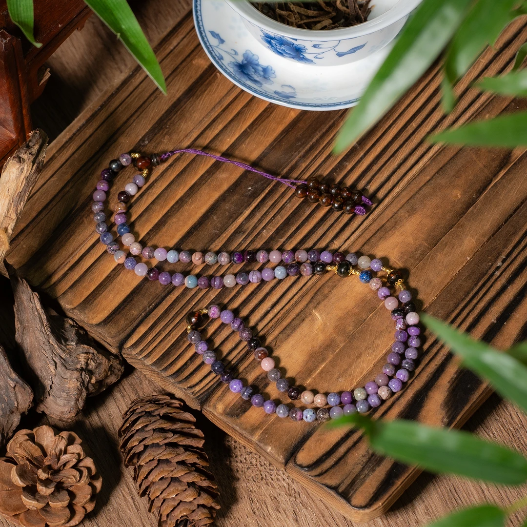 晚天长丨18k金舒俱来玉化108项链/108粒/多样性发/P5831/0