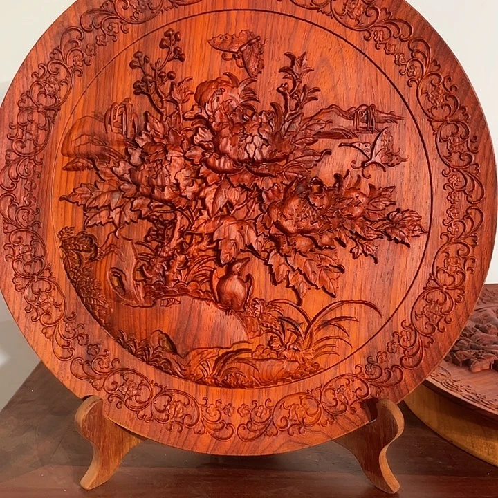 来***来非洲紫檀（红花梨）牡丹36摆