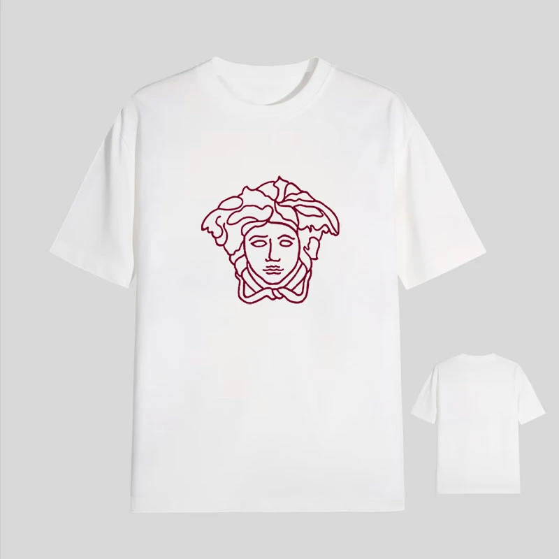 【9号链接-范家人头植绒】短袖T恤男女同款宽松经典立体植绒印花