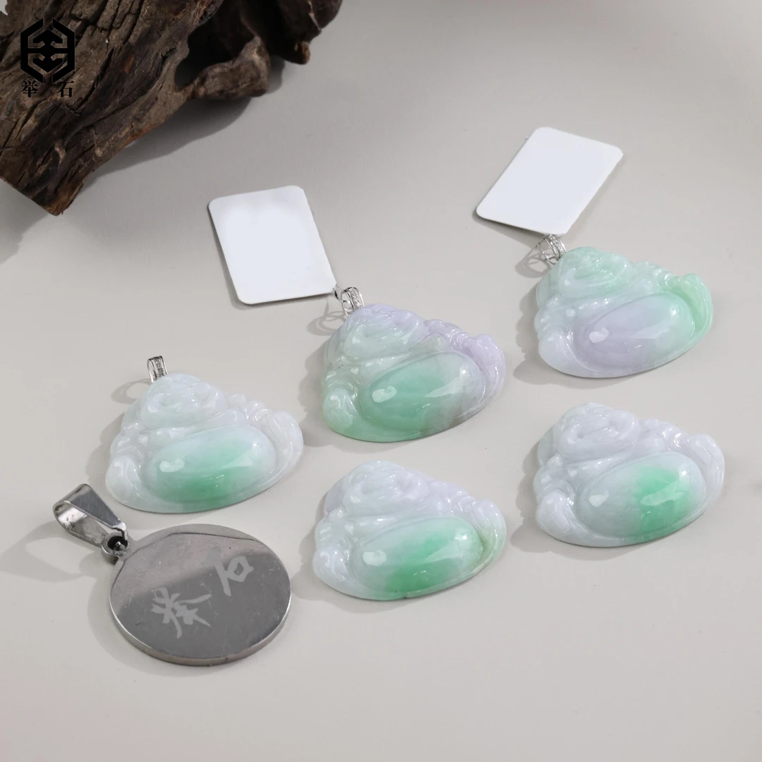 【举石精选】X1217-512-34翡翠吊坠18k(一件/多样性发）W