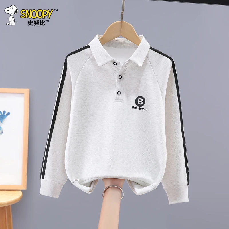 Snoopy/史努比男童春秋休闲卫衣儿童翻领中大童长袖上衣男孩秋装