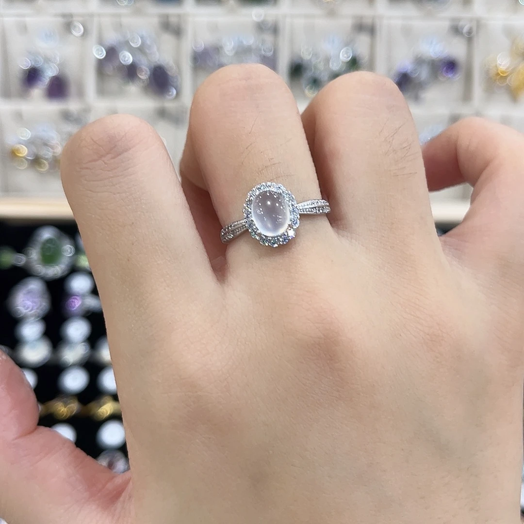 从***挞岫玉银S925镶嵌戒指