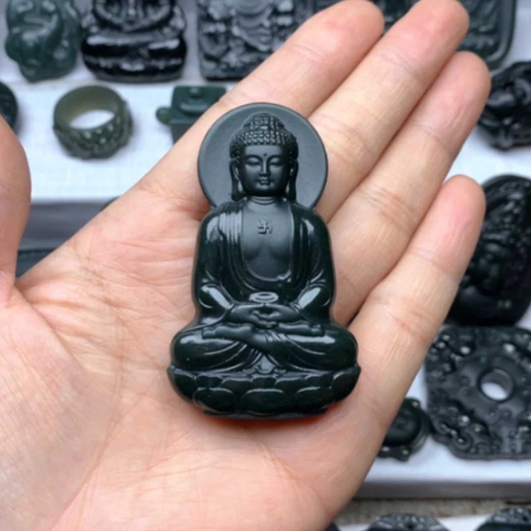【闪购商品】和田玉颈饰未镶嵌屮**茻双面雕刻