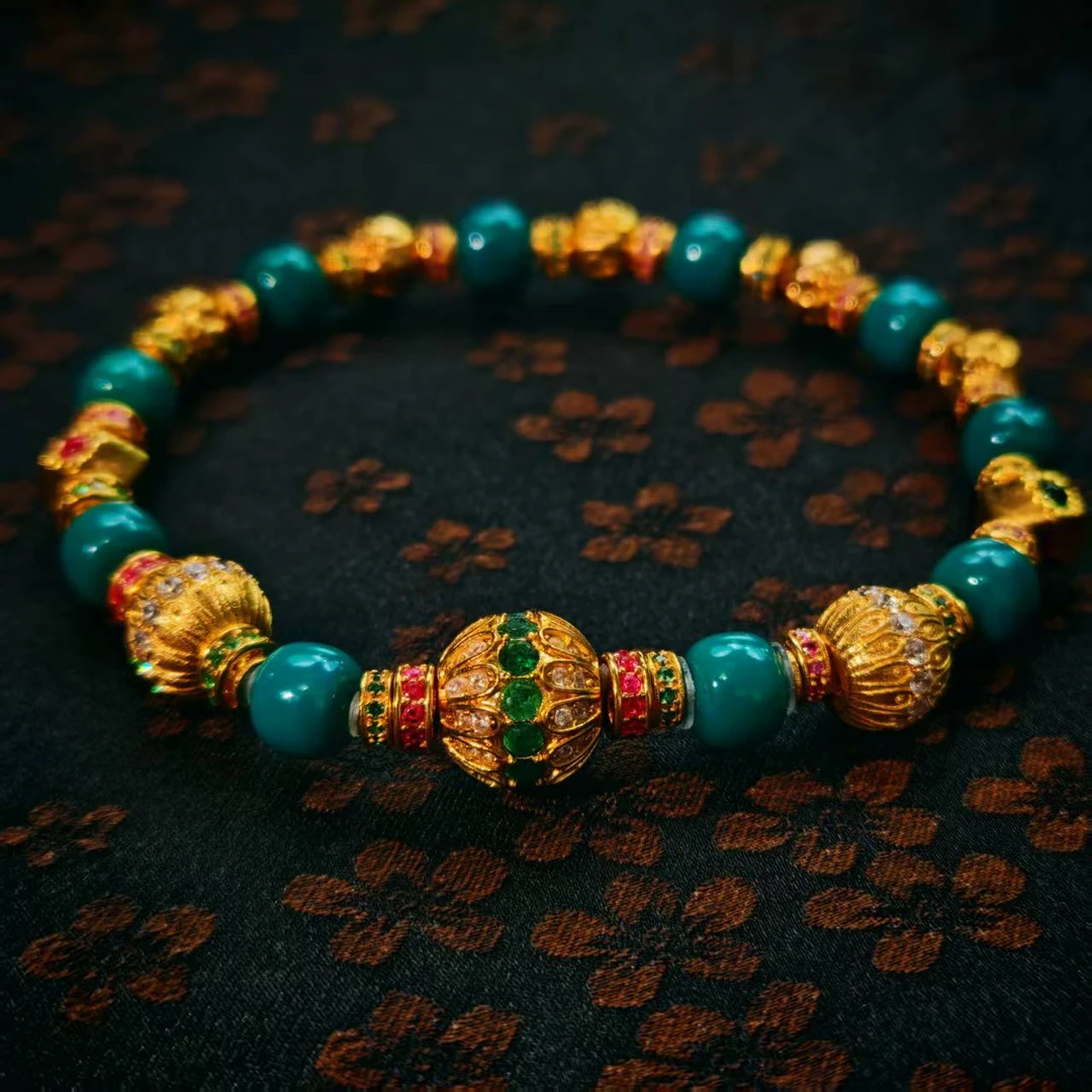 【珺笙珠宝】绿松石18K老型手串S12000210055001