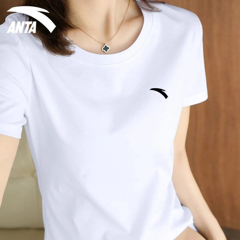 安踏短袖t恤女士修身舒适上衣2025秋季新款冰丝速干体考运动服女