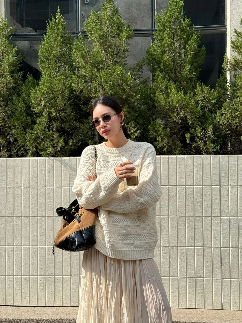 耶耶YEYE|“秋日巴萨尔”重工镂空套头毛衣针织衫上衣