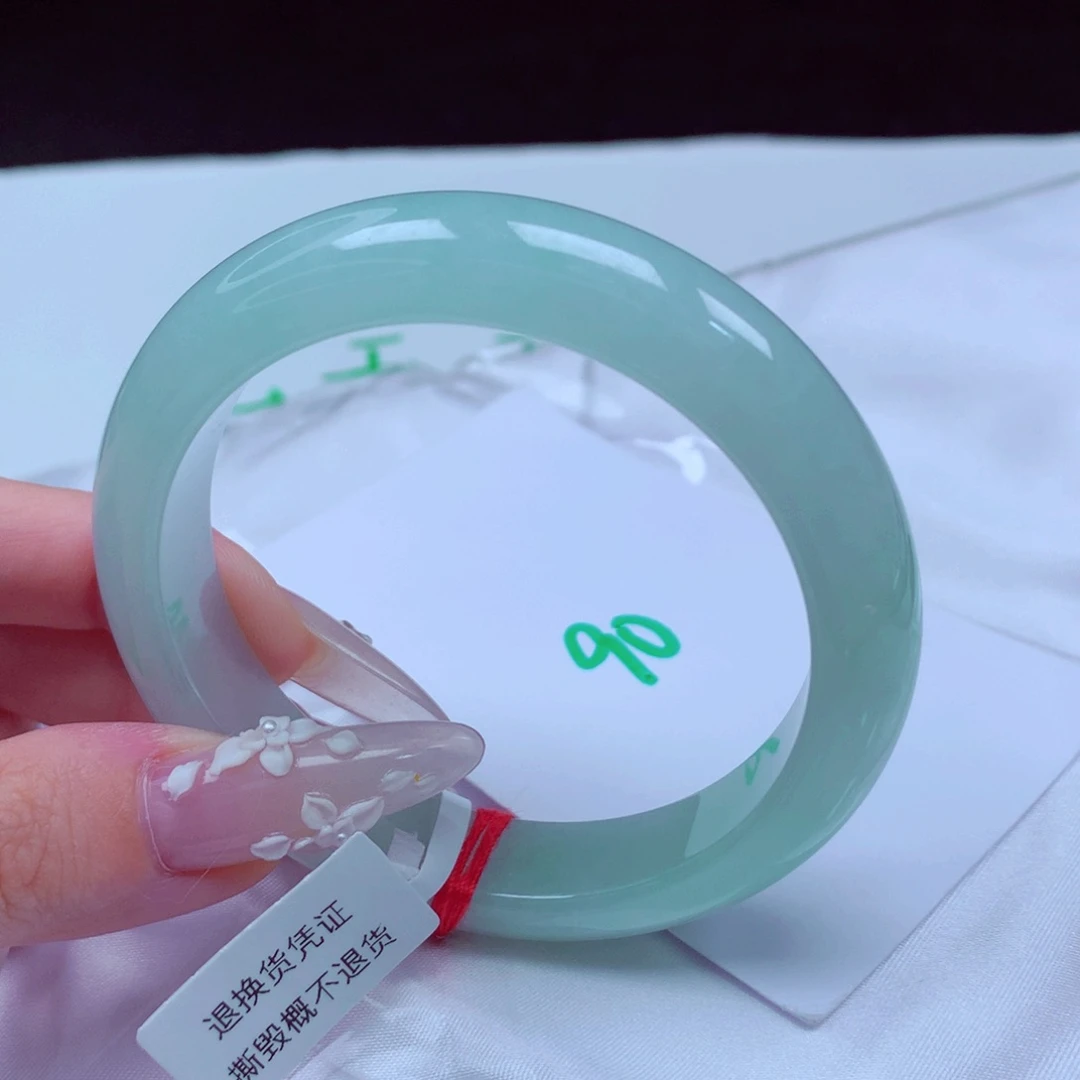 未镶嵌手镯翡翠天然缅甸翡翠A货手镯 90号