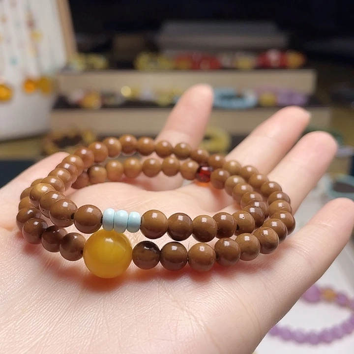 上***鲤蜜蜡未镶嵌裸石手串