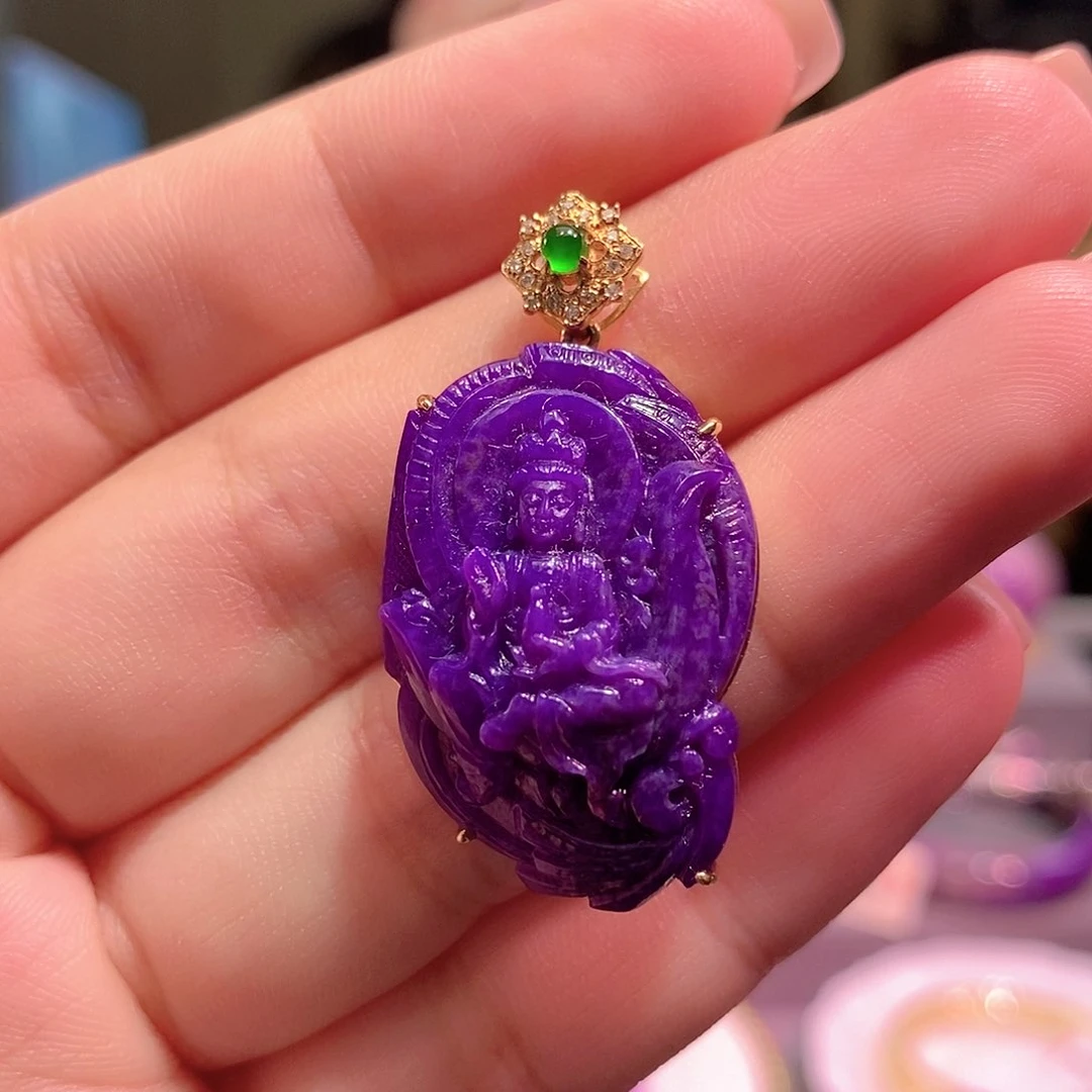 苏纪石（舒俱来）18K金镶嵌吊坠(不含链)