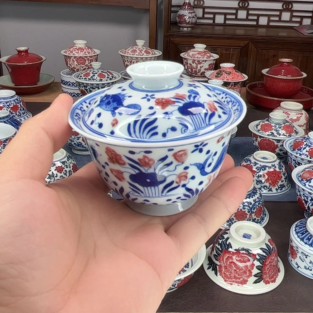 咖***汁景德镇陶瓷青花釉里红