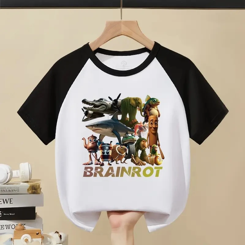 美国外山海经短袖儿童夏季木棍人忍者纯棉T恤男女童潮流上衣