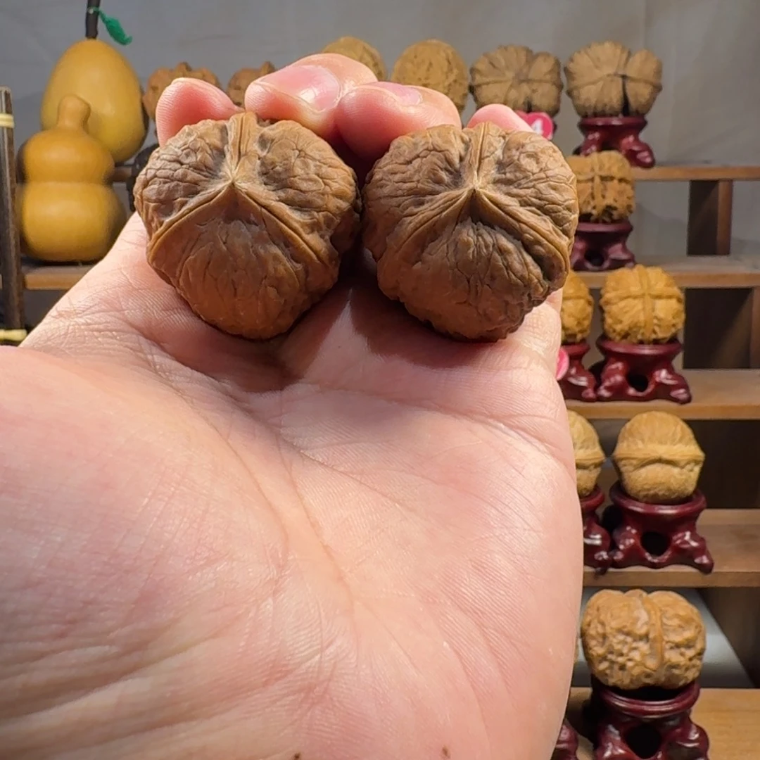 铁核桃把件老树籽门墩三棱