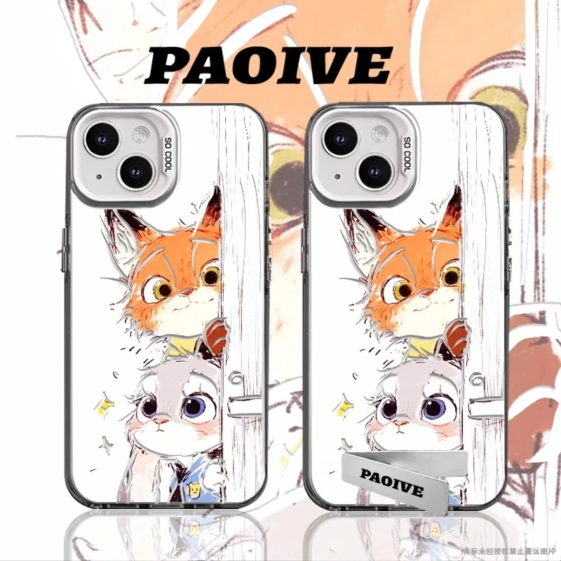 情侣尼克朱迪手机壳适用苹果16新款华为高级vivo动漫小米卡通oppo