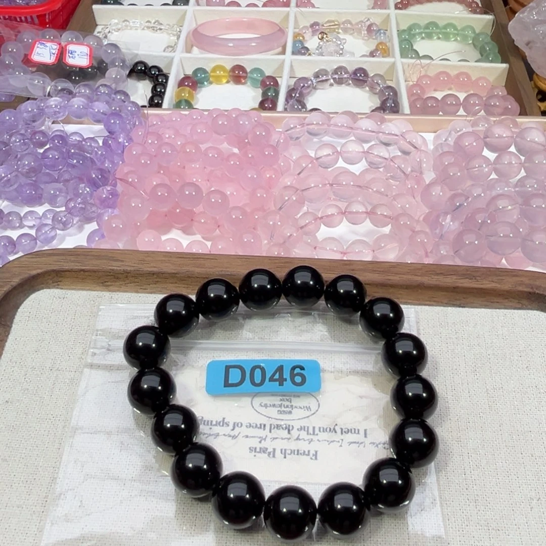 未镶嵌手链水晶黑曜石12