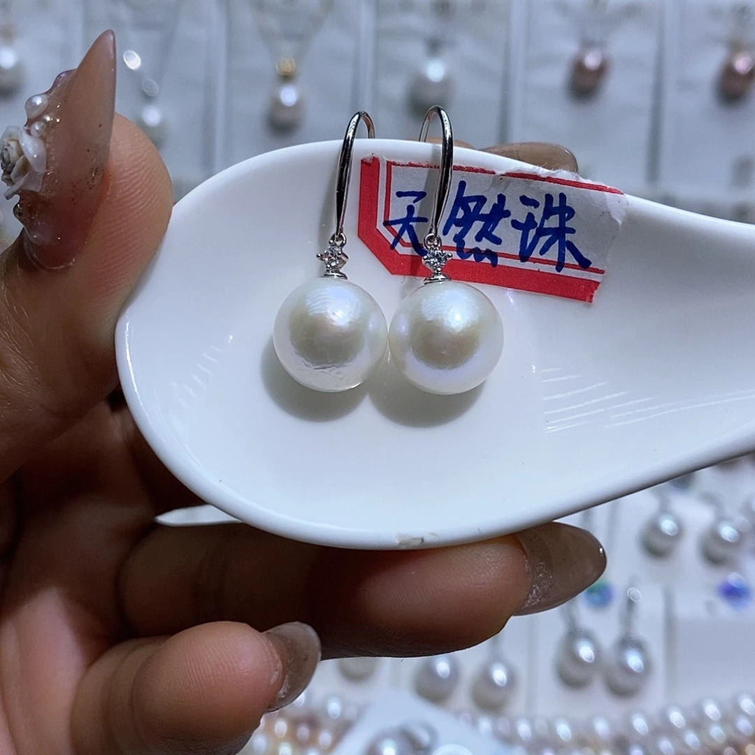 淡水珍珠银S925镶嵌吊坠(赠链)12M