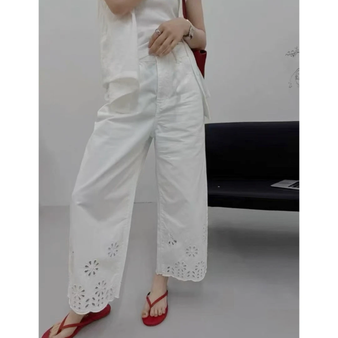 【赠腰带】夏季新款女简约轻奢百搭莱赛尔天丝窄版直筒九分牛仔裤