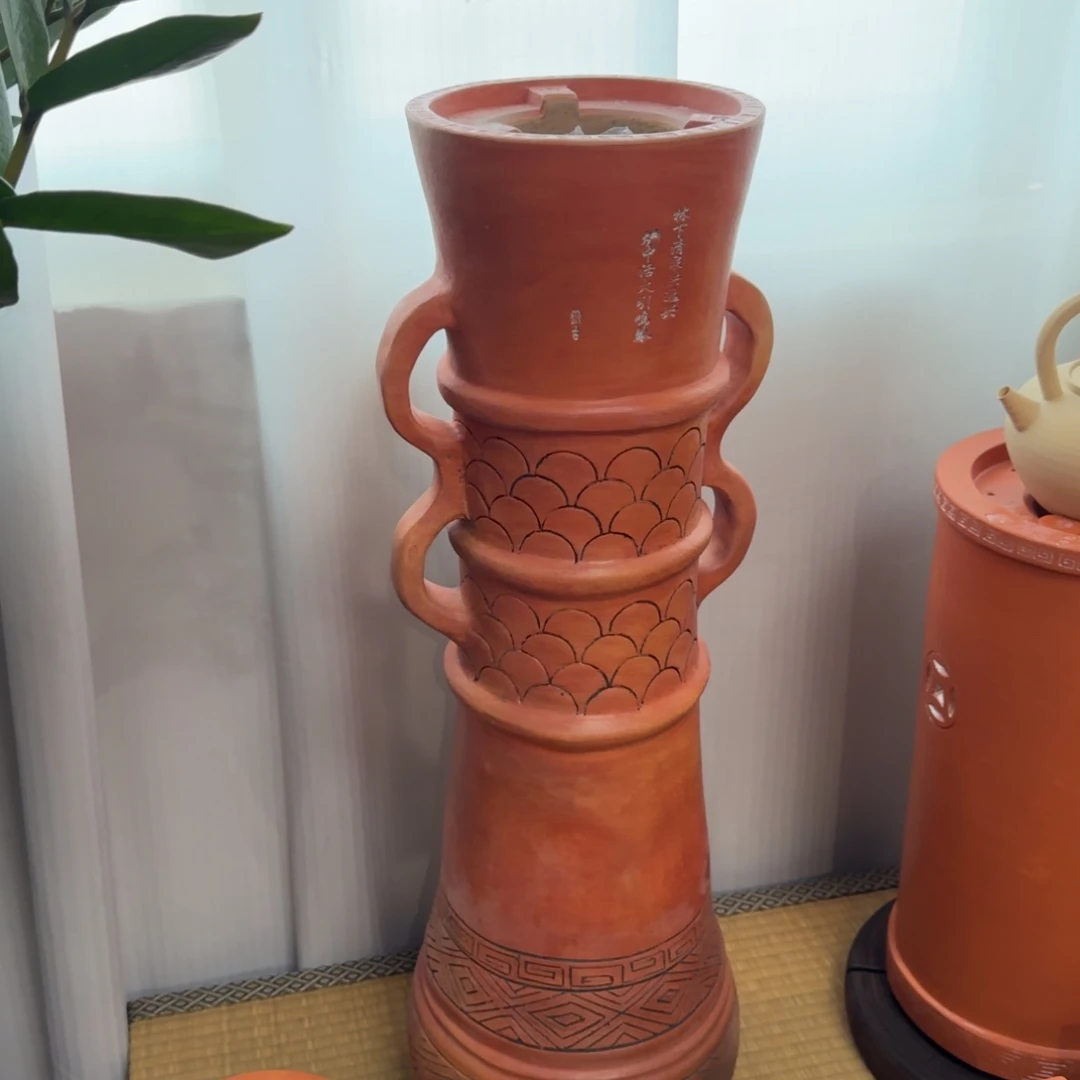 ꧁***꧂手工红泥高炉大花瓶炉