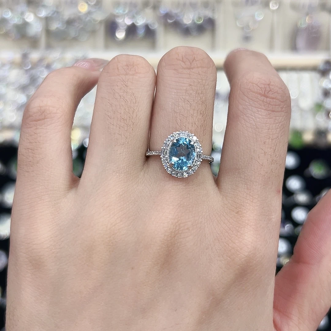 银S925镶嵌托帕石戒指