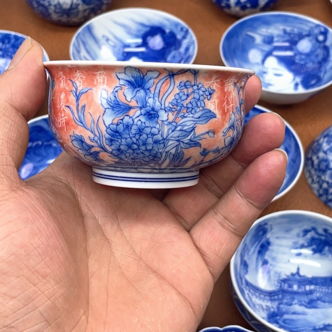 陶月楼  四季花卉炉式杯