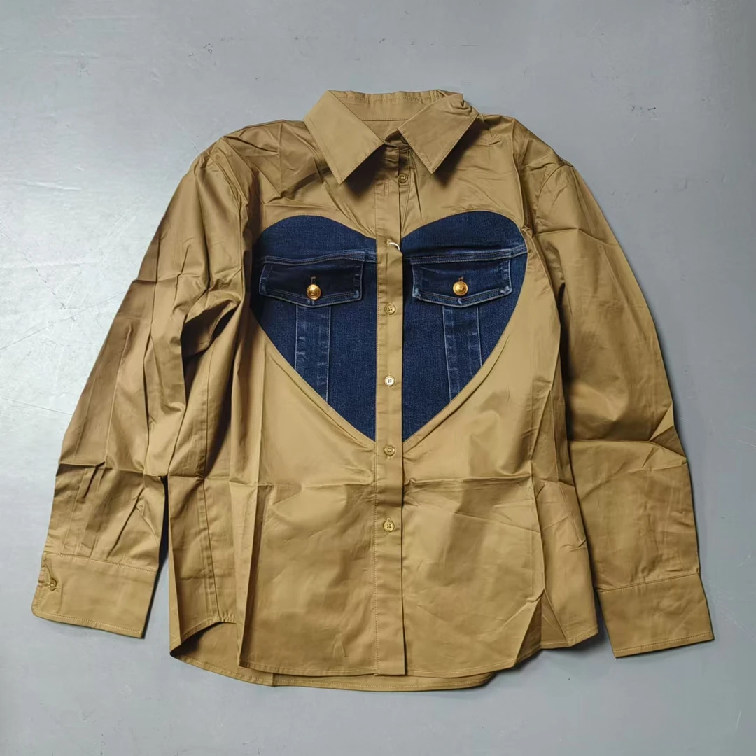 【南油玲姐】卡其色长袖衬衫76285