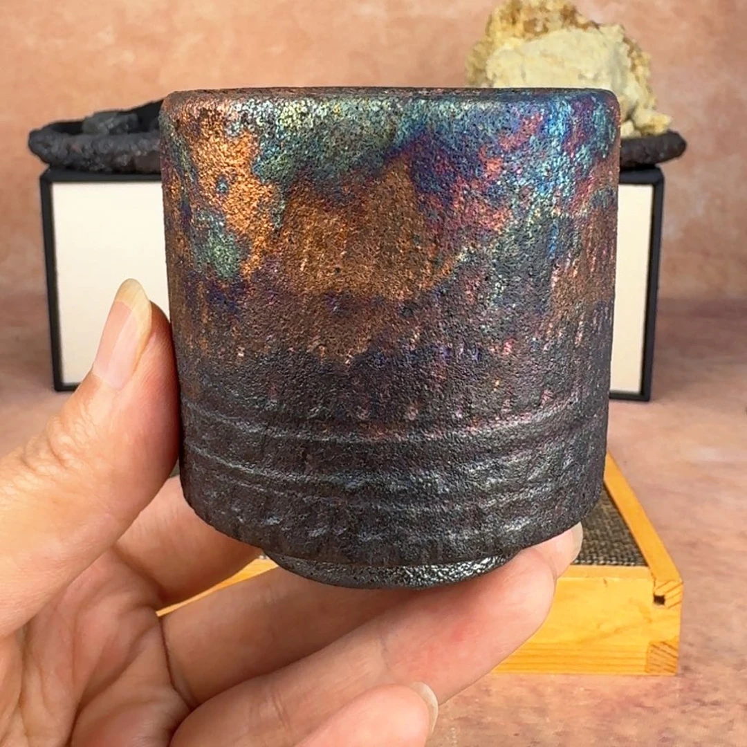 艳荥经黑砂炸福利窑彩直筒杯12