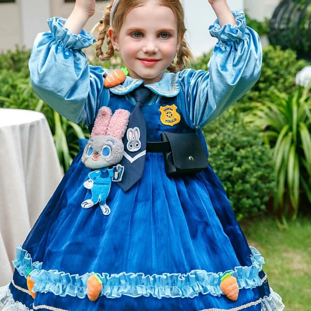 女童朱迪兔子警官洛丽塔公主裙加绒六件套