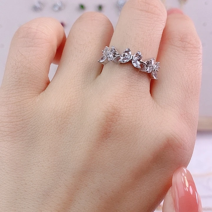 海蓝宝石戒圈银S925镶嵌