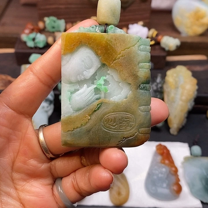 小***贸定制翡翠未镶嵌毛货抛光