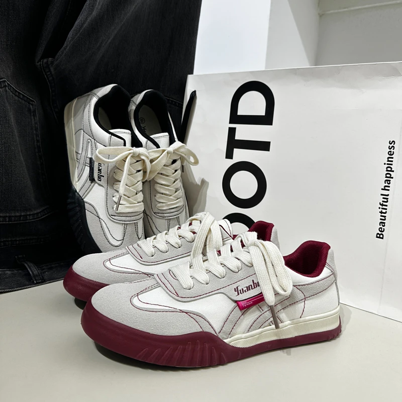 2025夏季新款潮鞋子爆款休闲鞋厚底透气板鞋男百搭网红小众德训鞋