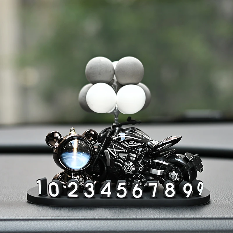 新款星空熊临时停车号码牌高级感移车汽车挪车电话牌车载装饰摆件