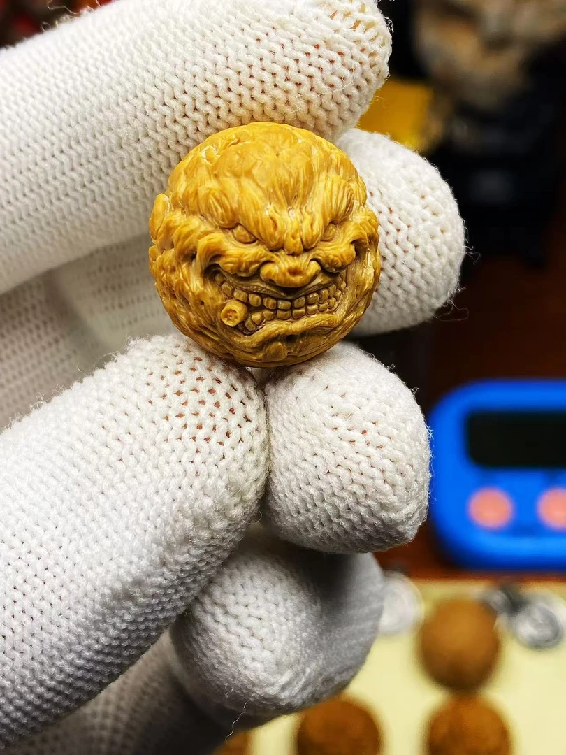 纯手工猴头雕刻恶僧烟鬼佛爷