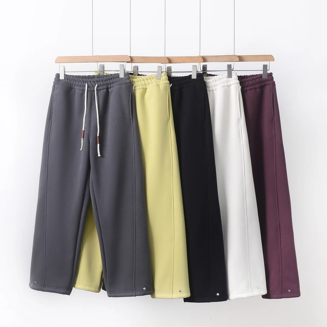 【冬日神裤】冬款加厚雪橇绒卫裤设计感保暖休闲高腰阔腿裤6622