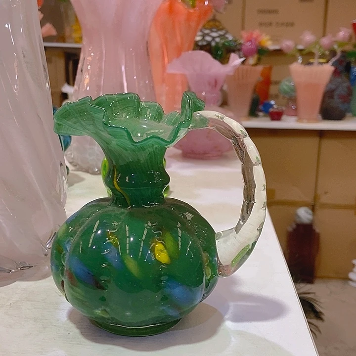 琉璃琉璃花瓶高14口2