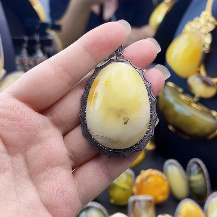 琥珀银S925镶嵌裸石