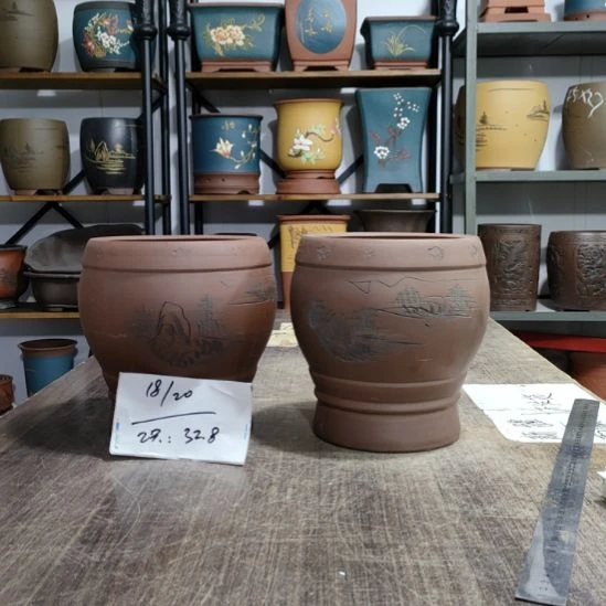 紫砂花盆库存尾货清仓