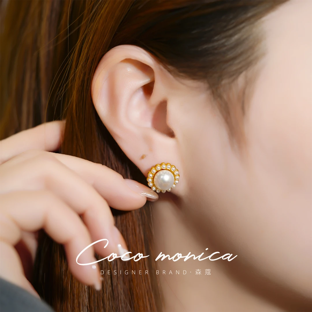 【小霞珠宝】时尚可爱百搭法式小众设计感耳饰WA417