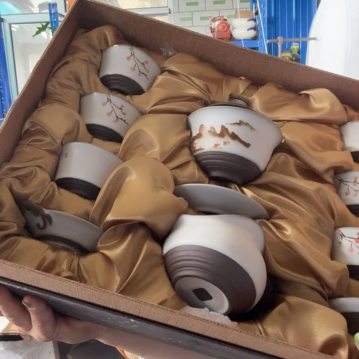 外贸尾单高温陶瓷微瑕事事如意茶具