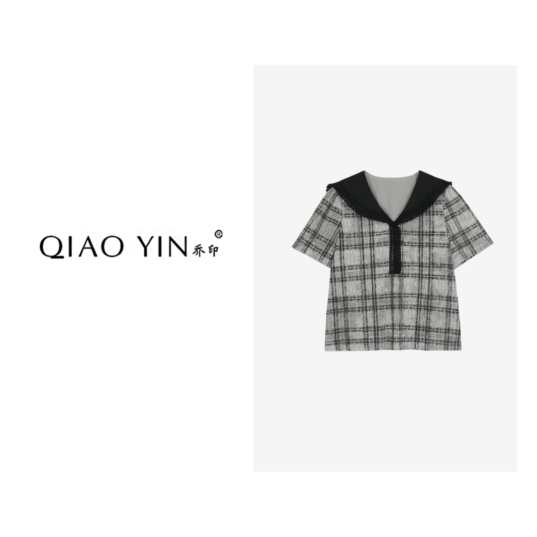 QIAO YIN"小衫"时尚休闲格子设计师格纹QY27249