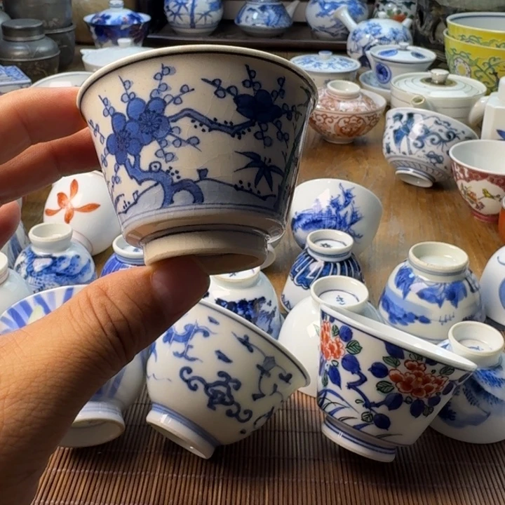驼***麦青花瓷器杯子茶具