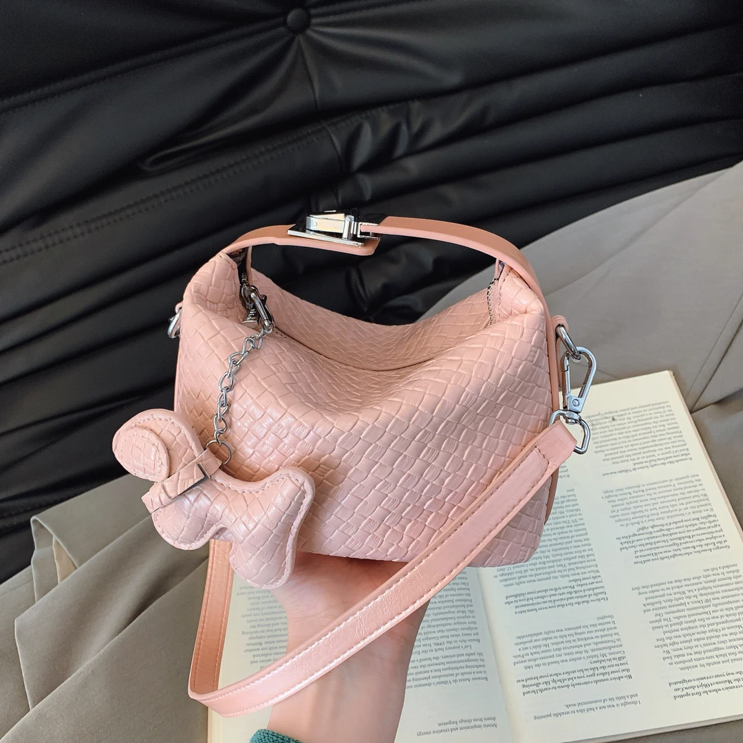 韩国小众手提编织小包包女2025新款潮时尚单肩包超火斜挎饭盒包