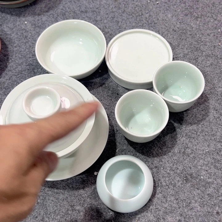 瓷片白素胎六件套微瑕