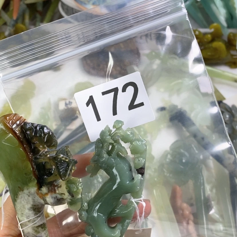 【闪购商品】岫玉发饰未镶嵌蓝*