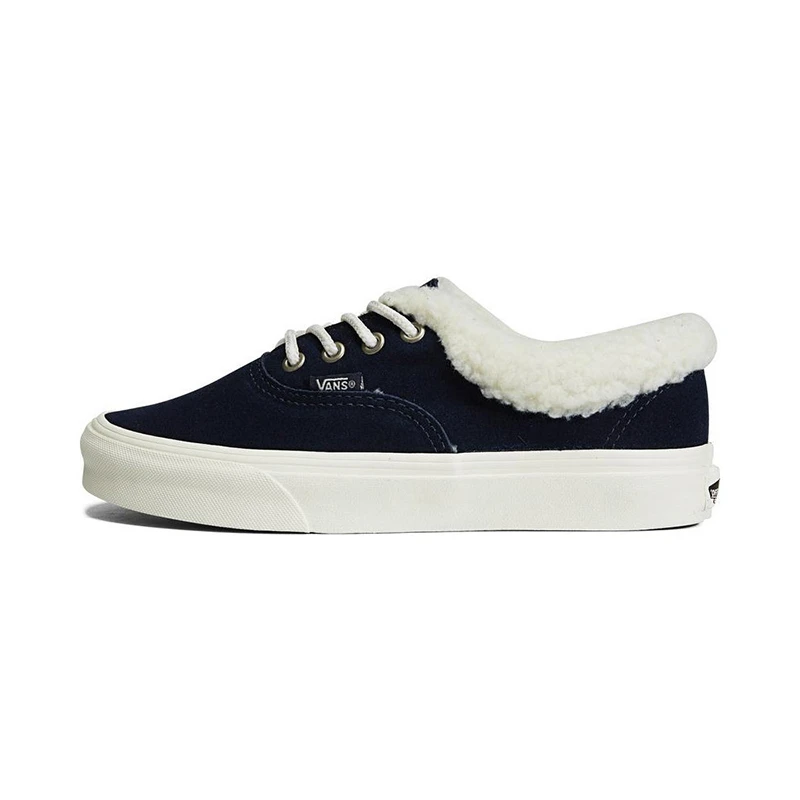 VANS范斯男女鞋Authentic Sher加绒保暖毛毛鞋休闲鞋深蓝色款