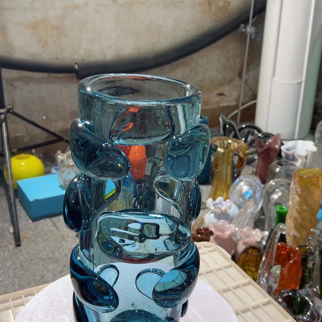 弘扬琉璃花器微瑕高度32