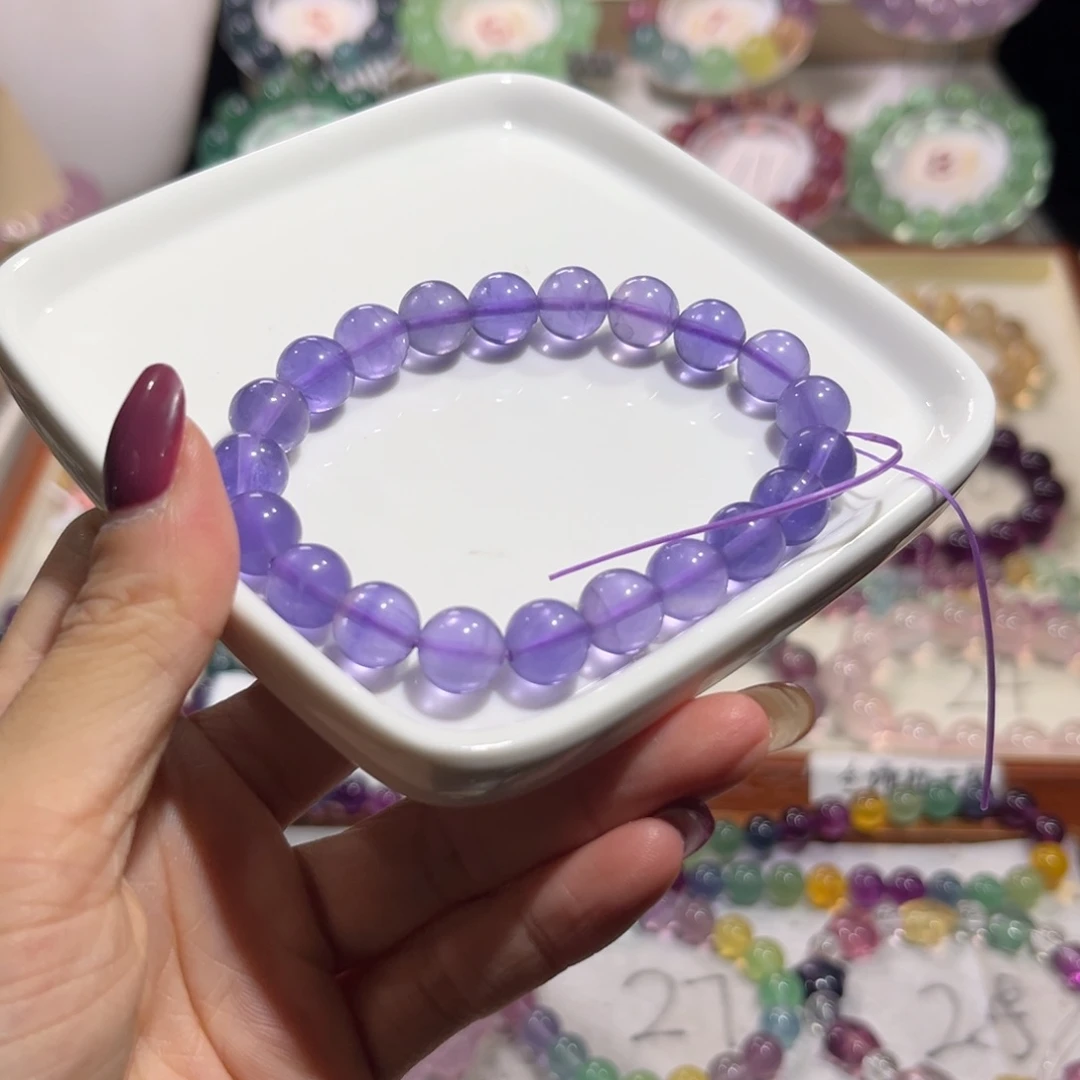 萤石手串未镶嵌紫罗兰9.6mm