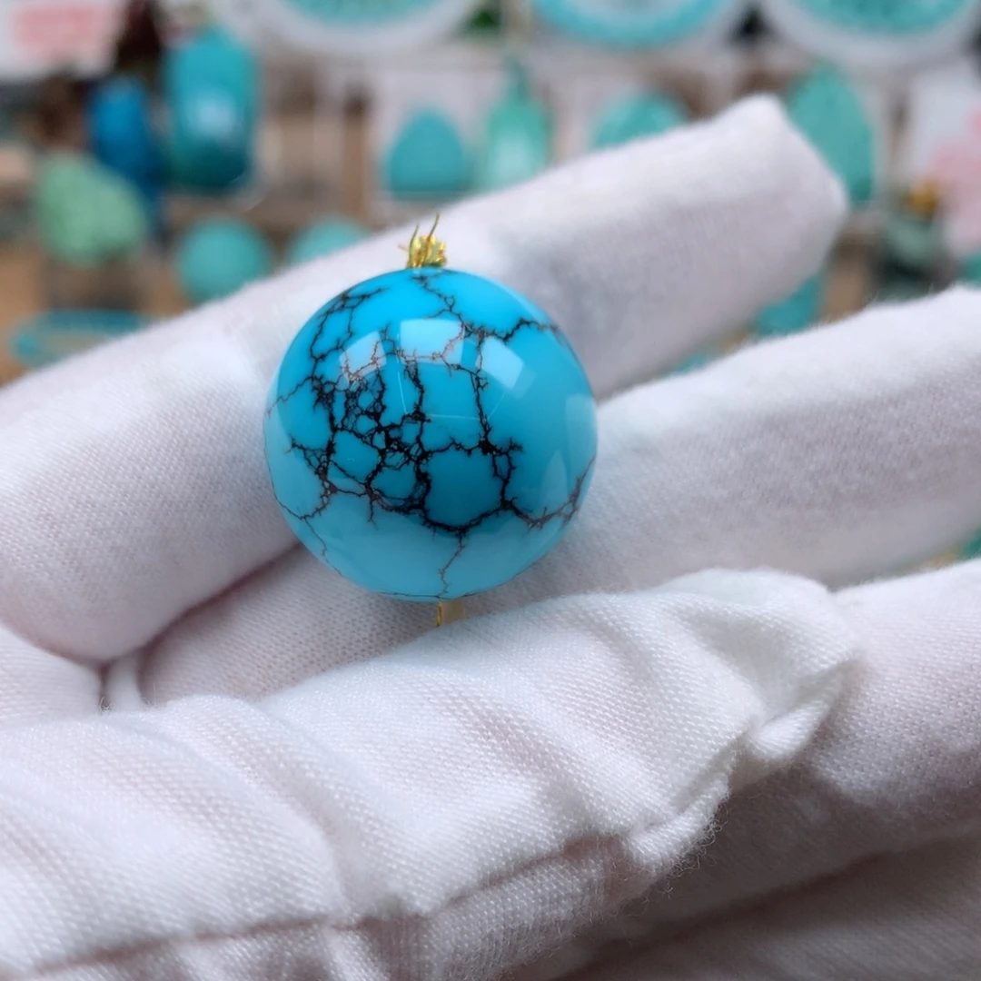 未镶嵌绿松石珠宝奇石22mm