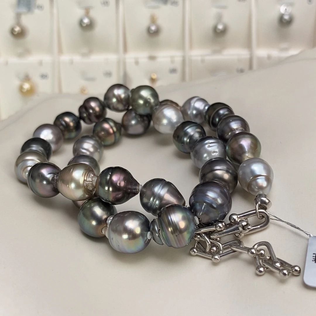 海水珍珠项链未镶嵌大溪地10-12